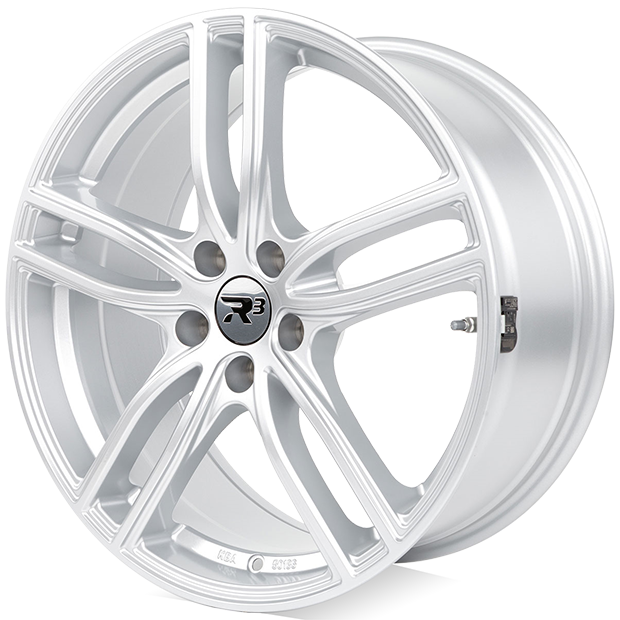 R3 Wheels R3H03 in hyper silver with TPMS sensors.